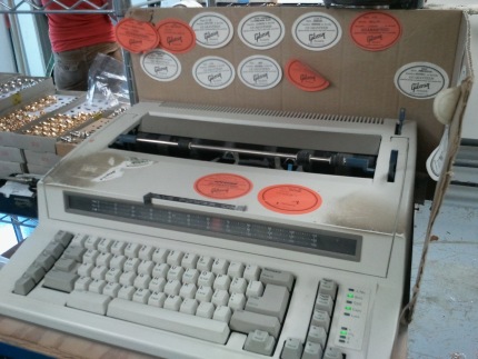 Gibson Guitars - A lonely typewriter still used for soundhole labels